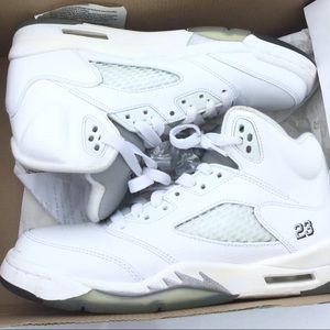 Air Jordan 5 White/metallic silver